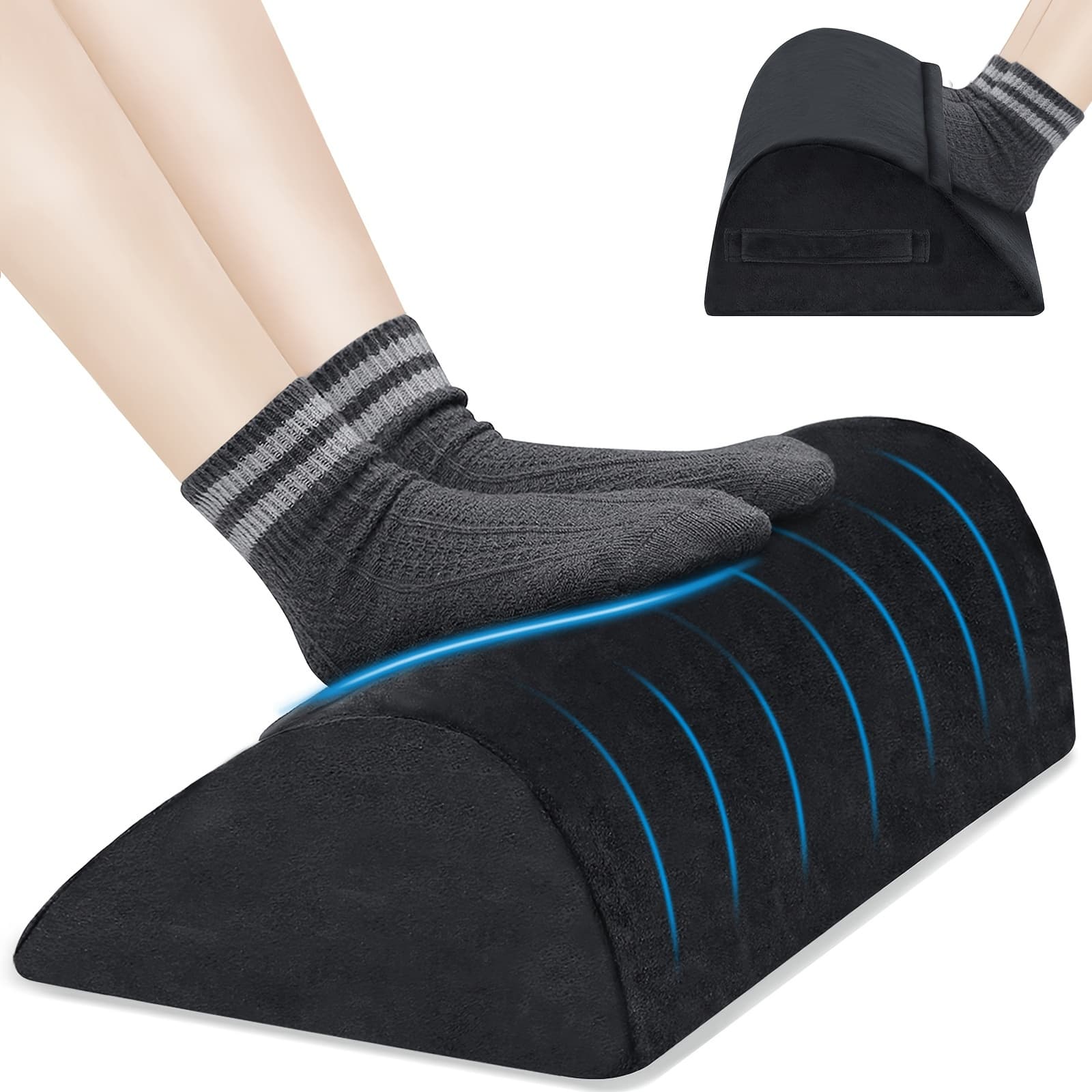 TEMU Foot Rest For Under Desk , Footrest With Warm Pocket, Ergonomic Adjustable Memory Foam Footrest, Under Desk Footrest, For Office Desk And Office Chair