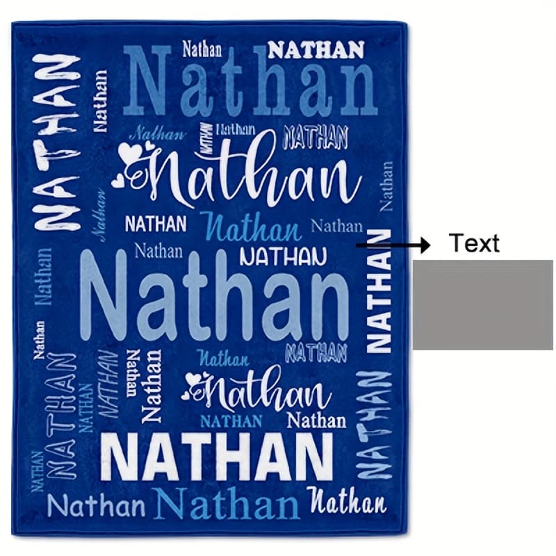 TEMU 1pc Personalized Blanket With Name, Customized Name Gift Blanket, Skin-friendly, 200-250gsm, Perfect For Sofa, Nap, Office Use, Gift For , Family, Birthday, Couples