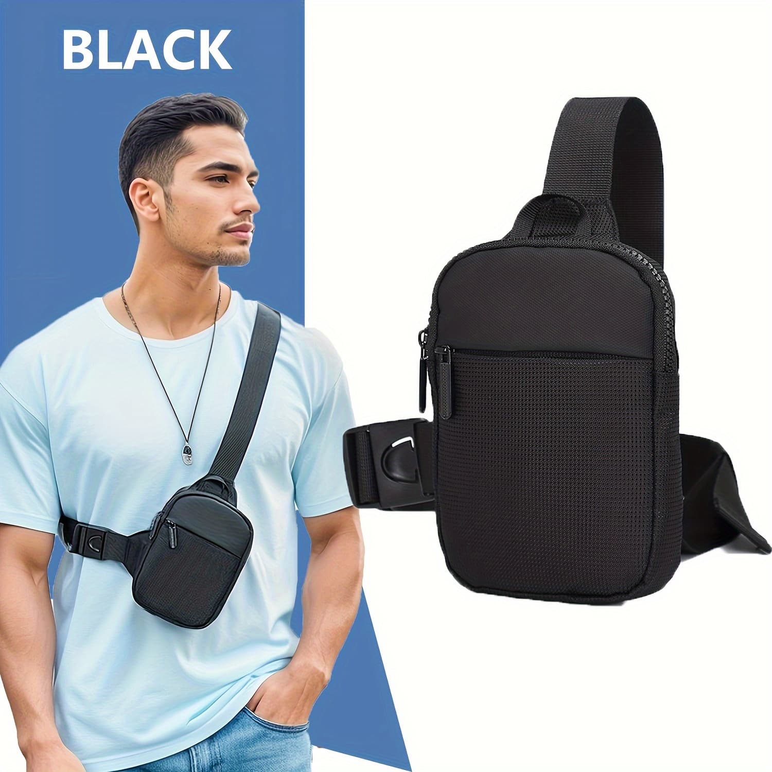 TEMU A Compact And Lightweight Crossbody Bag For Men - Perfect For Travel And Hiking!