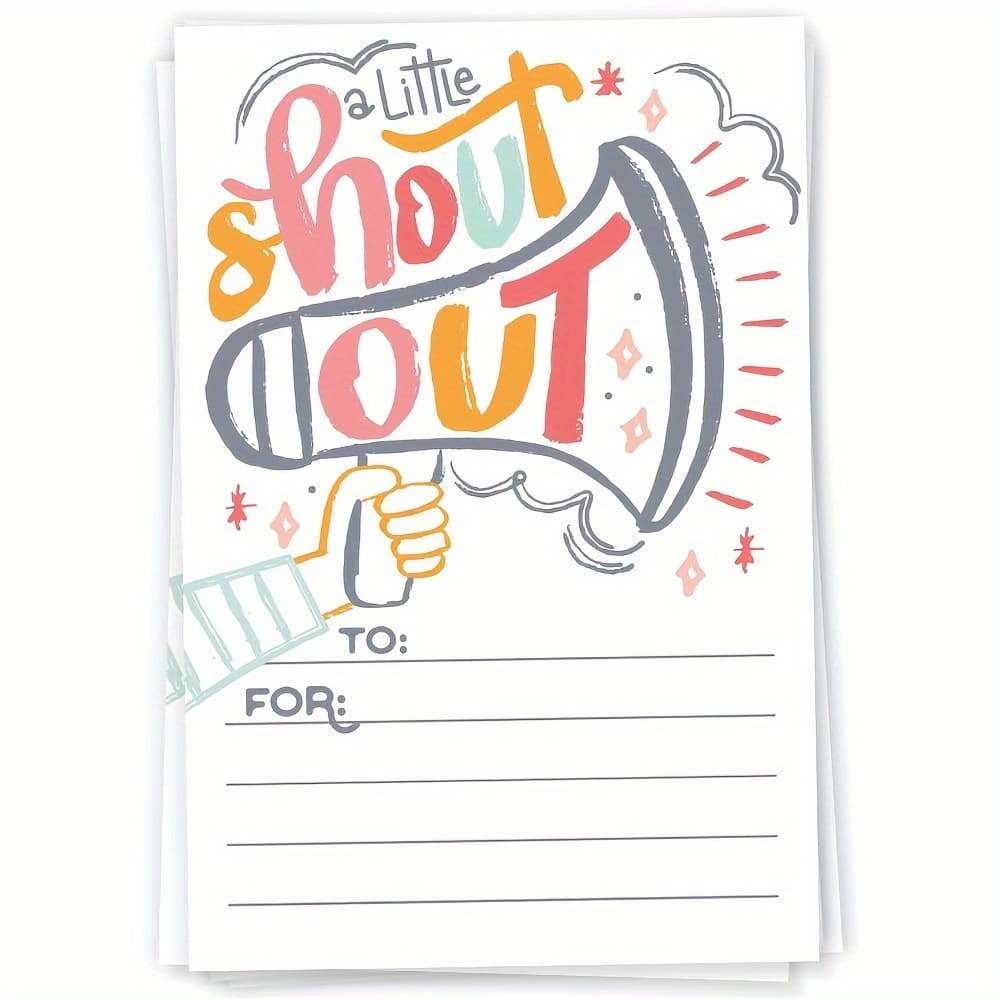 TEMU 25 Cards Per Pack, Employees, Office Staff, And Students Can Out Cards For Appreciation And Recognition Awards On School Or Workplace Bulletin Boards, With A Blank Back For Personalized Messages