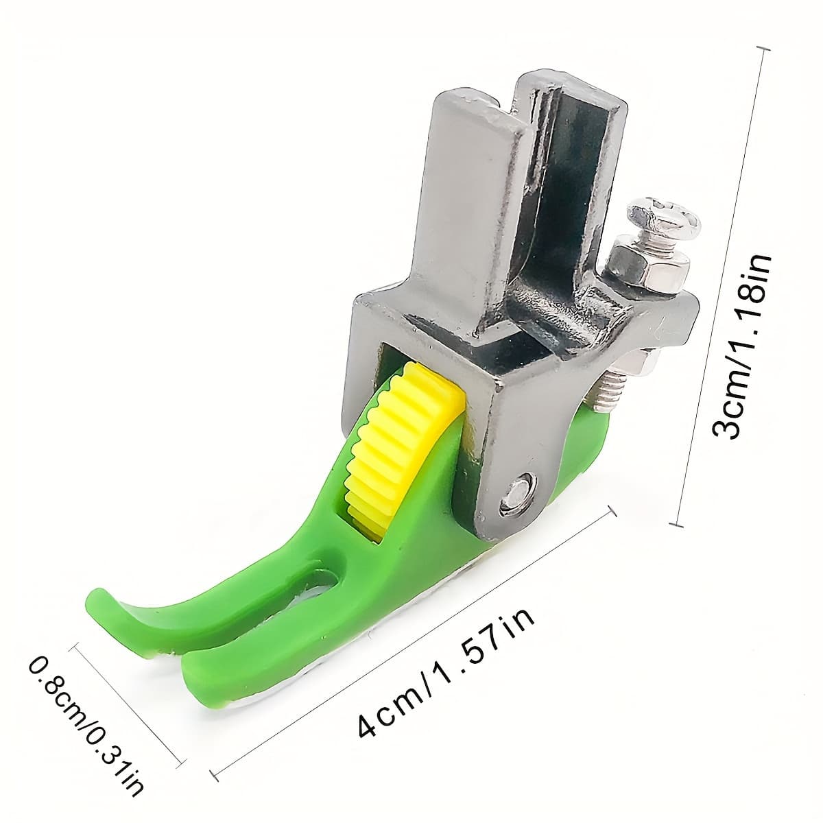 TEMU 1pc New Style Flat Car Overlock Zipper Roller Presser Foot T58n Thread 0.3 Small Presser Roller Narrow Wheel Presser Foot