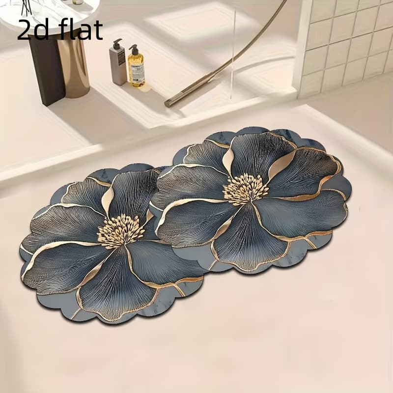 TEMU 2d Flat Special Gray Color Diatomaceous Mud Material, Anti-slip Water Absorption, Washable Comfortable To Mat, Suitable For Kitchen, Laundry And Bathroom, Decoration For All