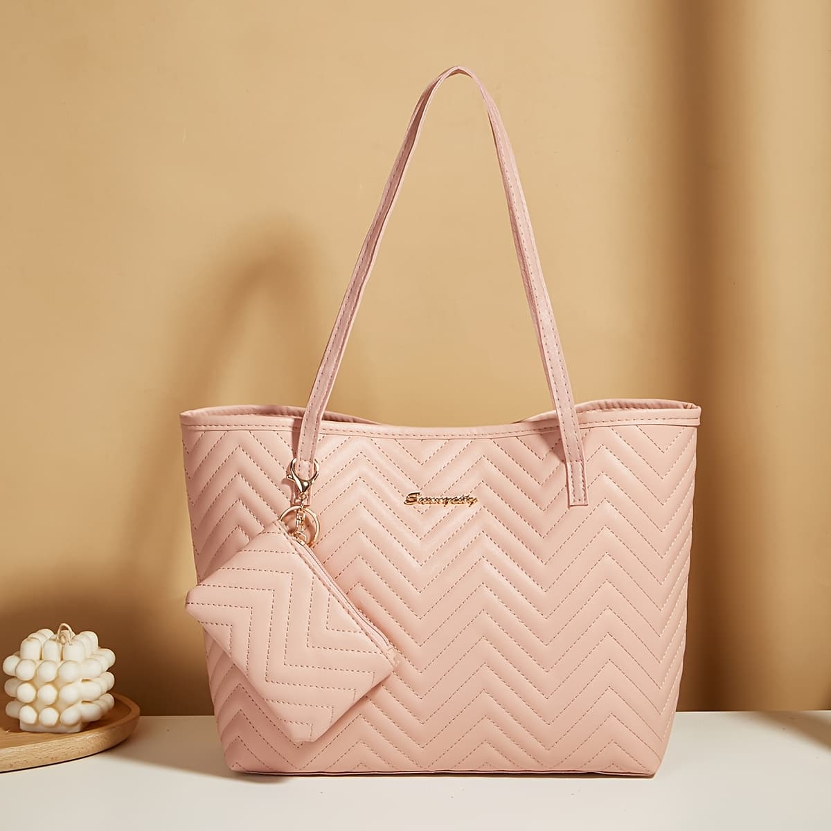 TEMU Large Capacity Bag Women's -piece Set New Tote Bag Small