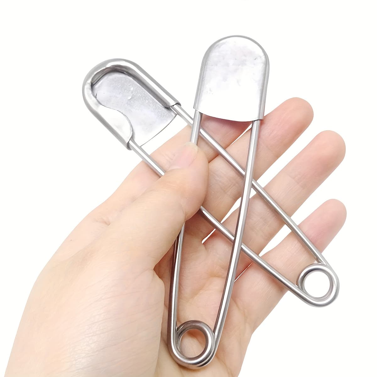 TEMU 2 Large Safety Pins, A 5-inch Safety Pin, A Heavy-duty Stainless Steel Oversized Safety Pin, For Blankets, Heavy Clothing, Interior Decoration, Crafts, And Decorations