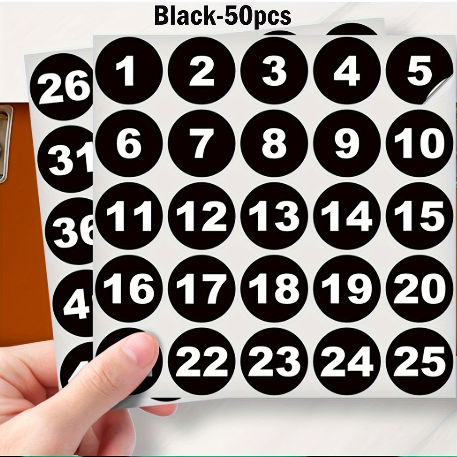 TEMU Black Consecutive Number Stickers – 1 To 50, 1.5-inch, 1 Set – Vinyl Black Self Adhesive Premium Decal, Ideal For Inventory, Storage, Organizing, Boxes, Bins, Toolbox, Lockers & More, Outdoor