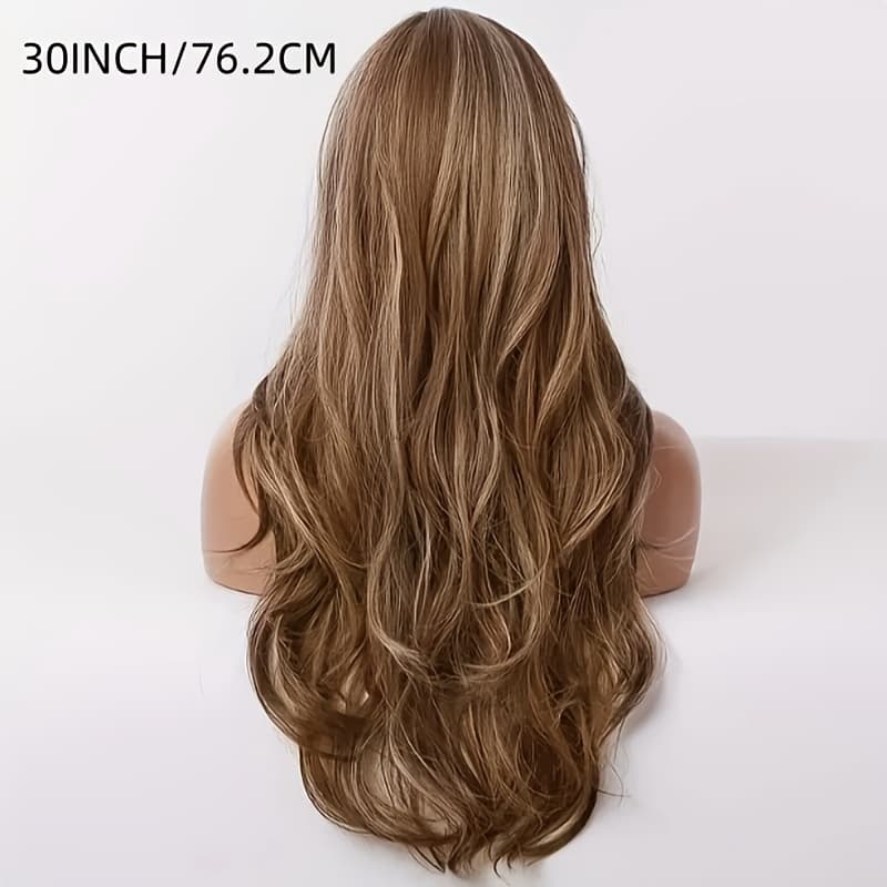 TEMU Synthetic Fiber Wigs For Women, Long Wigs With Bangs Synthetic Wigs For Women Haircut For Daily Party Use