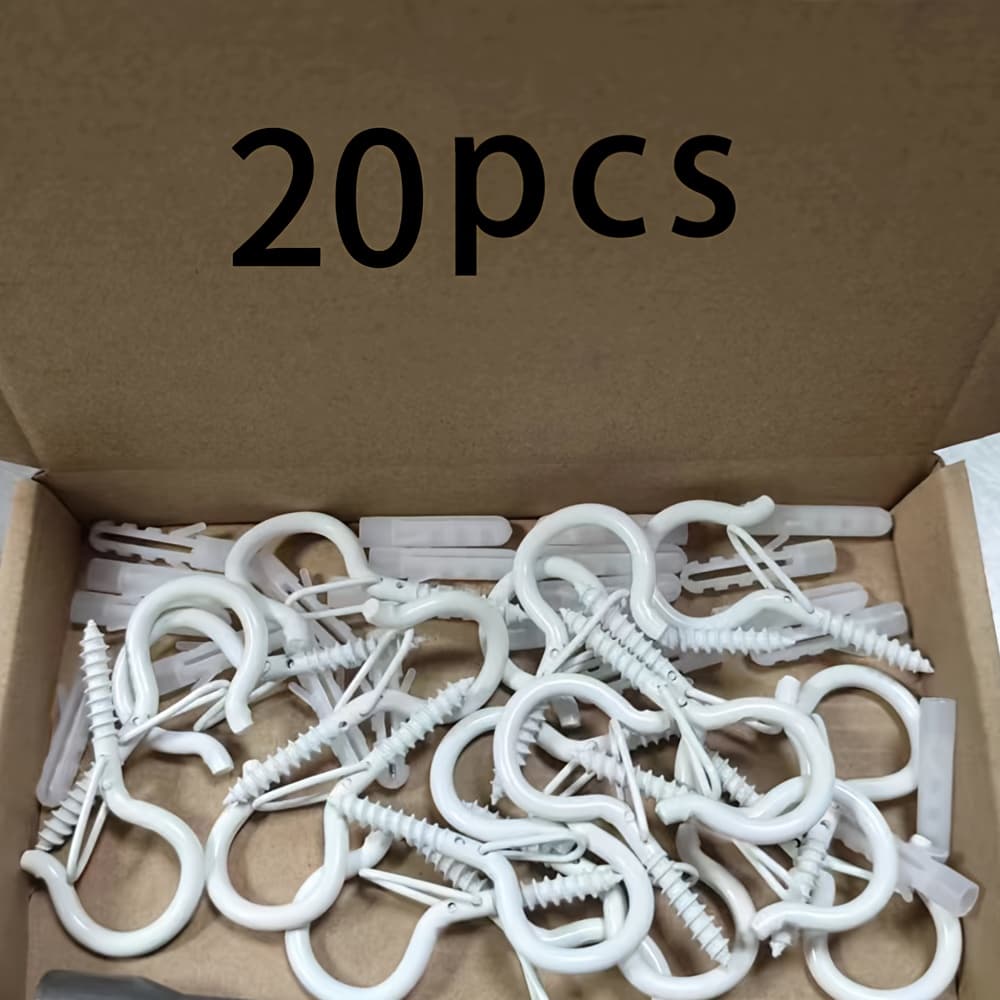 TEMU 12/15/20/25/38/48pcs Of Outdoor Windproof Screw Hooks, For Hanging Christmas Lights, Potted Plants, Ceiling Hooks, Holiday Decoration,q Hooks,key Hooks,utility Hooks