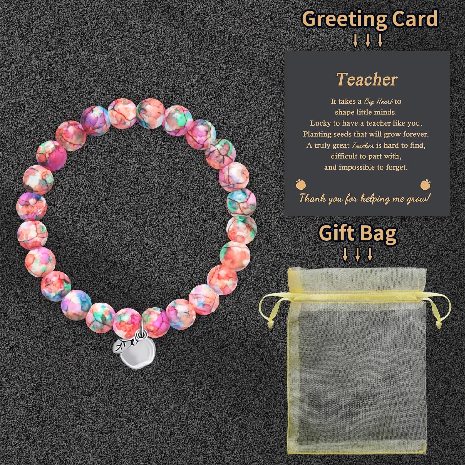 TEMU 1pc Valentine's Day, Gifts Bracelets For Teacher, Thanks You Teacher Gift, Graduation Present Gift For Teachers, Back To School Gifts, Daily Wear