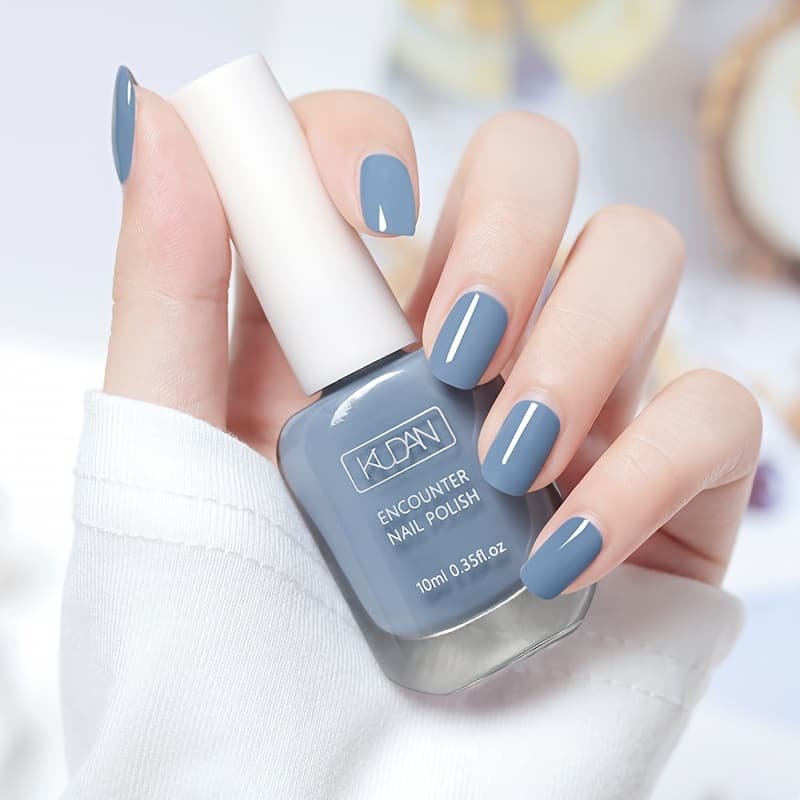 TEMU 2 Bottles Elegant Gray-blue Gel Nail Polish 0.35 Fl Oz Each No-bake No Lamp Needed -off Removal Quick-dry Long-lasting Shine Gray- Perfect For And Professional Or Daily Wear