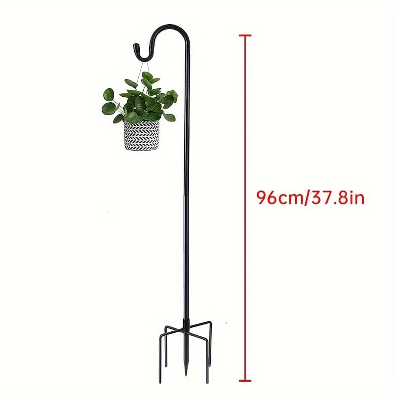 TEMU 1pc Outdoor Shepherd Hook Bird Feeder Pole, Used For Hanging Bird Feeders, Plant Baskets, Lanterns, Wind Chimes, Solar Lights, Heavy-duty Garden Poles, And Garden Plant Suspension Racks