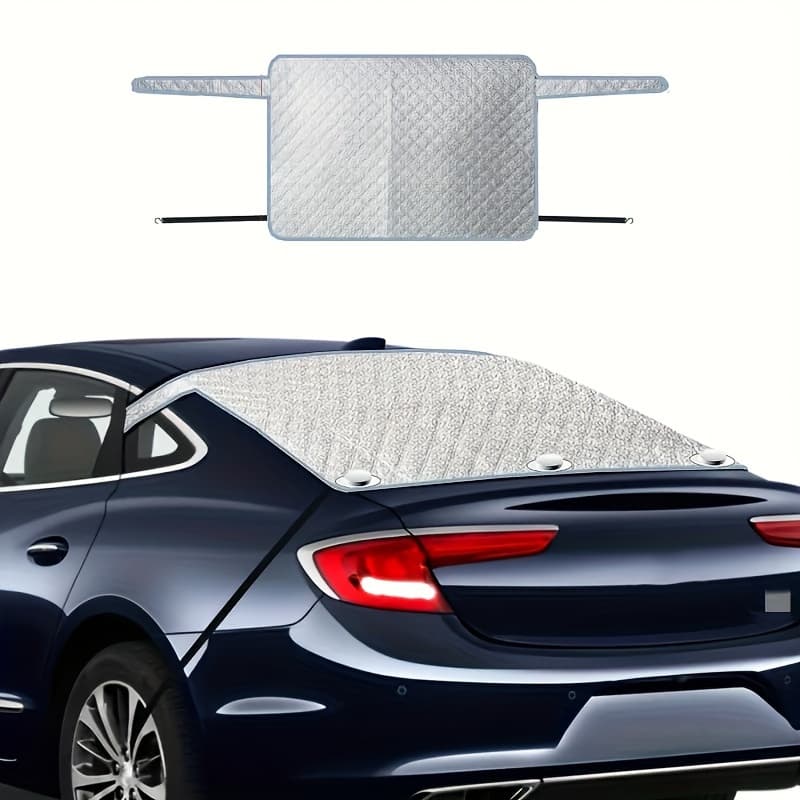 TEMU Rear Windshield Snow Cover, Ice And Snow Windshield Cover, With 4 Magnetic Attachment Points And 2 Securing Hooks, Suitable For Most Sedans And Suvs