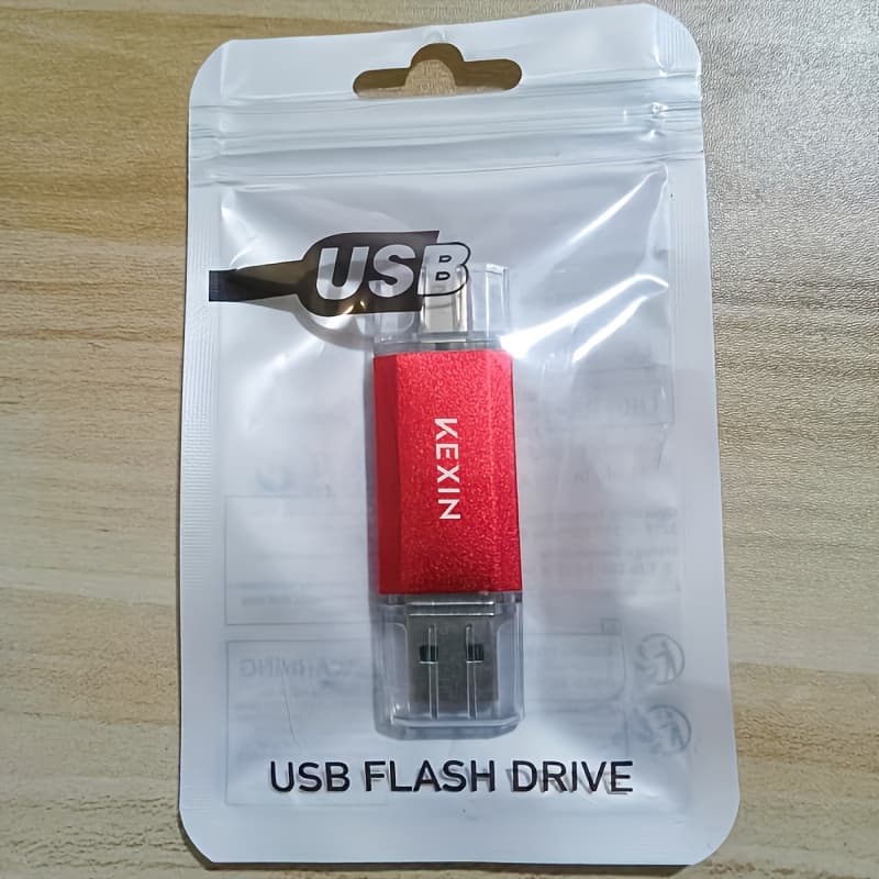 TEMU Kexin Usb 2.0 Versatile 2-in-1 Usb 2.0 & Type-c Flash Drive - Rotatable For Phones, In 128gb/64gb/32gb Sizes