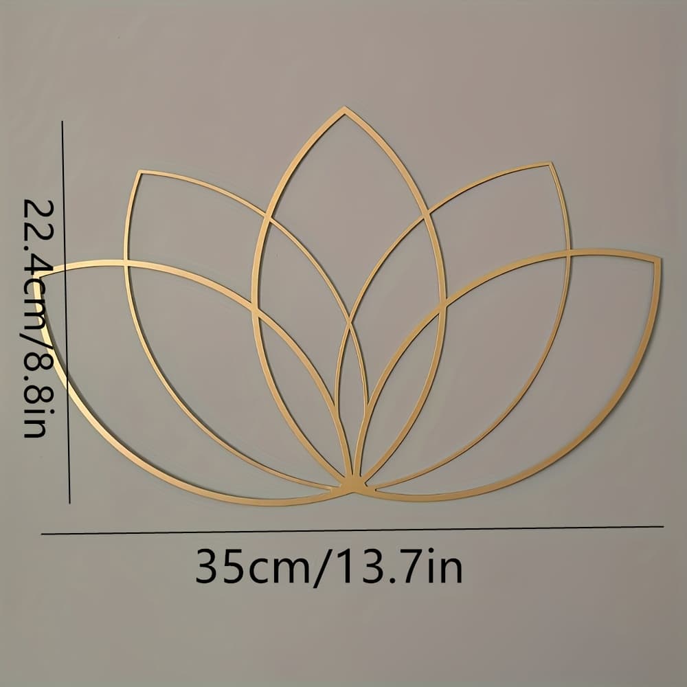 TEMU 2d Flat, Fashionable Golden For Lotus Wall Decor. Metal Wall Art. For Lotus Decoration. Modern Living Room Decor. Bedside Decor. Wall Sculpture, Home Decoration, Perfect For Room Decor