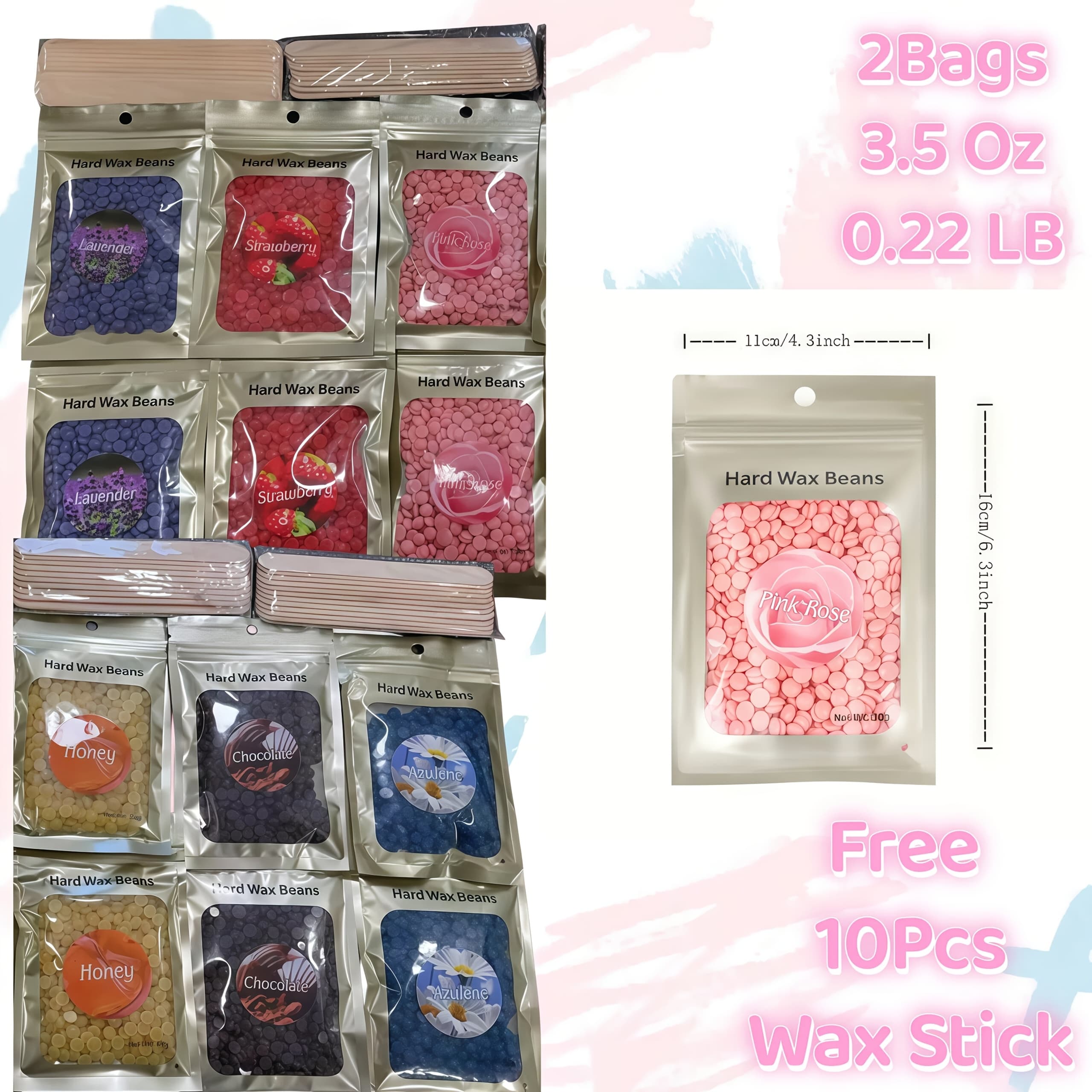 TEMU Women&man's Brazilian Hard Wax Beads For Hair Removal - 108g/ 0.24lb Professional-grade Strong Formula, Precision Depilation For Bikini, Legs, Hands & Full Body - At- Use, Wax Beads Bulk Pack