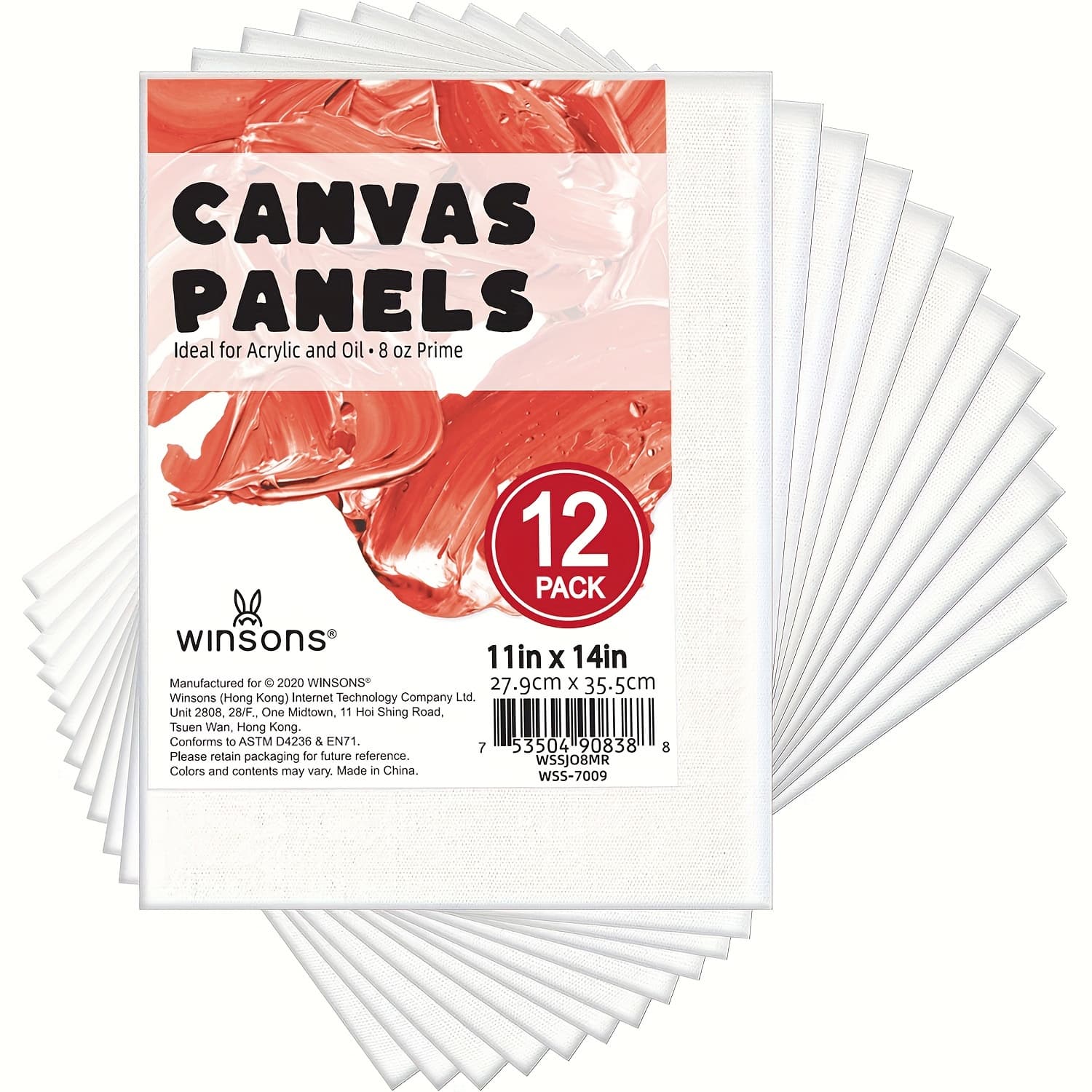 TEMU Winsons The Best Crafts Artist Painting Canvas Panel, 12 Pack, Triple White Canvas Board For Acrylic, Oil, Gouache, Tempera Painting.new Release