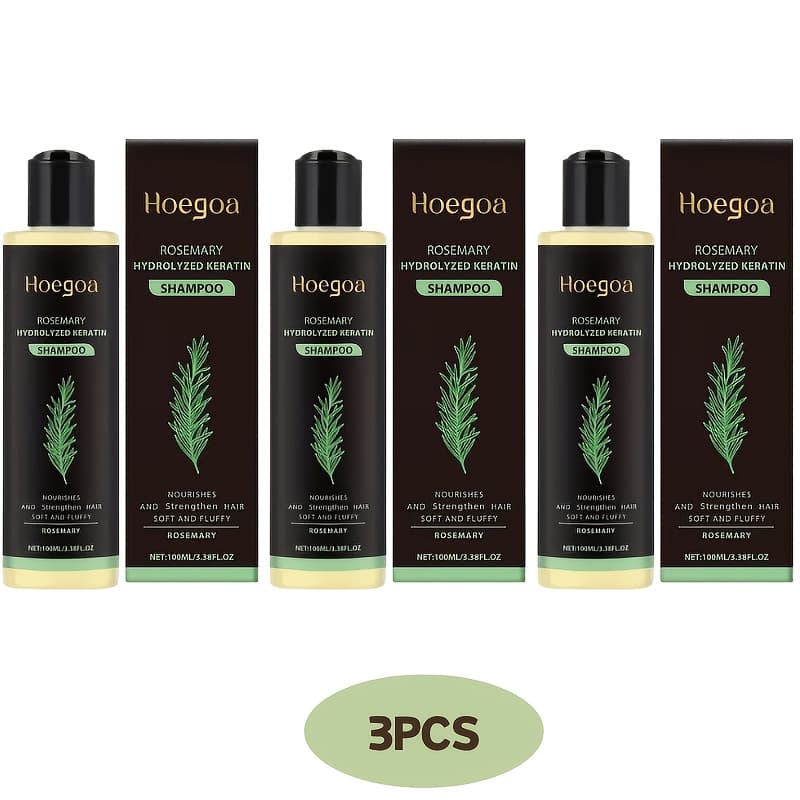 TEMU [ 3 Bottles Rosemary Shampoo], Herbal Shampoo, Controls Oil, Strengthening Hair, , Keratin Shampoo, , 100ml*3-hair Care Gift