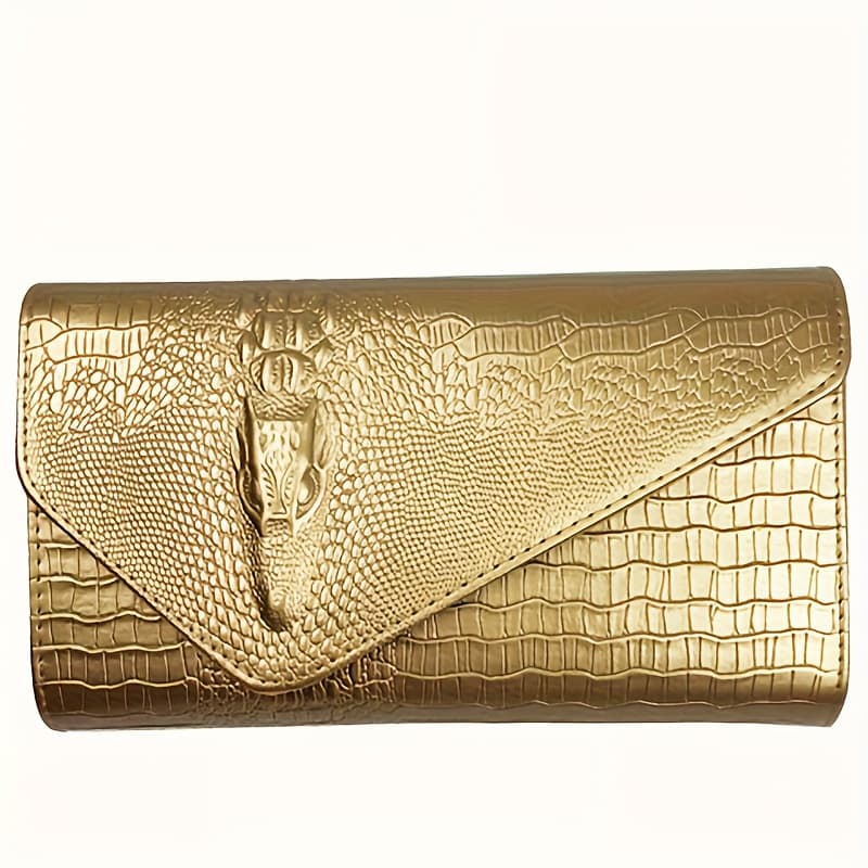 TEMU Women's Large Capacity Glossy Clutch Bag - Elegant Envelope Crossbody Purse With Chain Strap, Snap Closure Wedding Party Gala Handbag, Durable & Hand-washable