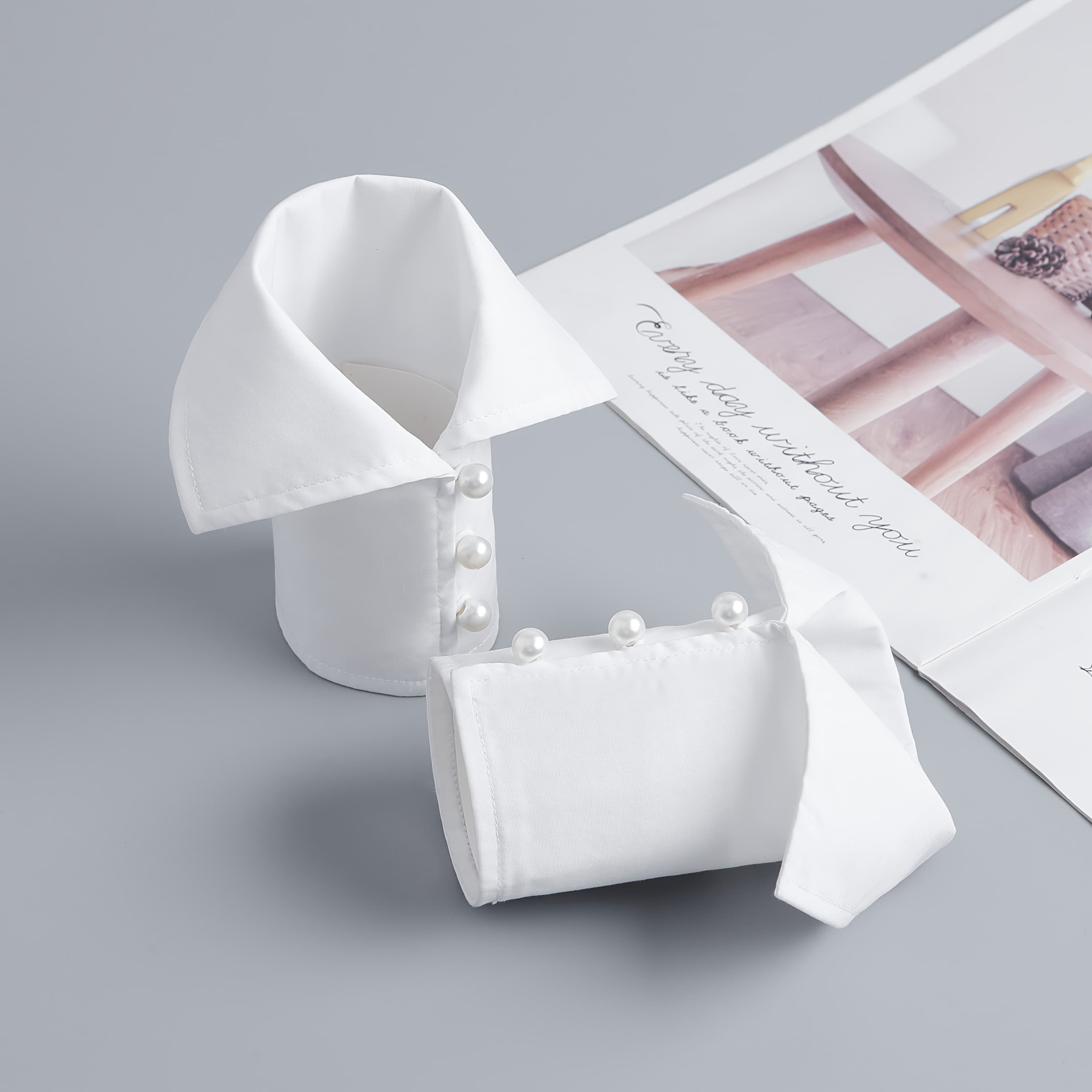 TEMU 1 Pair Of Women's Fashionable Detachable Cuffs With Decoration, Versatile For Any Occasion