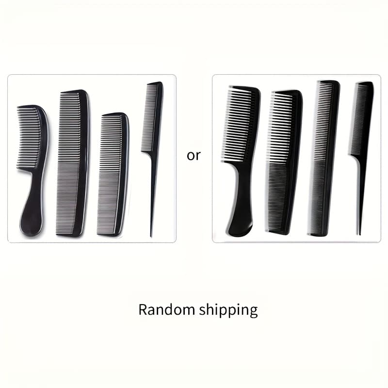 TEMU 4pcs Comb Set, Detangling Hair Comb, Styling Comb, Tail Comb, Vanity Hair Comb, Styling Comb, Styles, Colors, And Patterns May