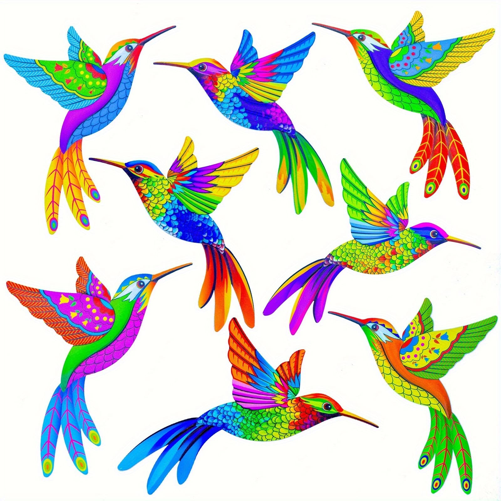 TEMU 8 Pack Hummingbird Outdoor Metal Wall Art Colorful Garden Decor For Outside Fence Garden Yard Patio, Hanging Decoration Wall Art Gifts For Women Grandma Mom