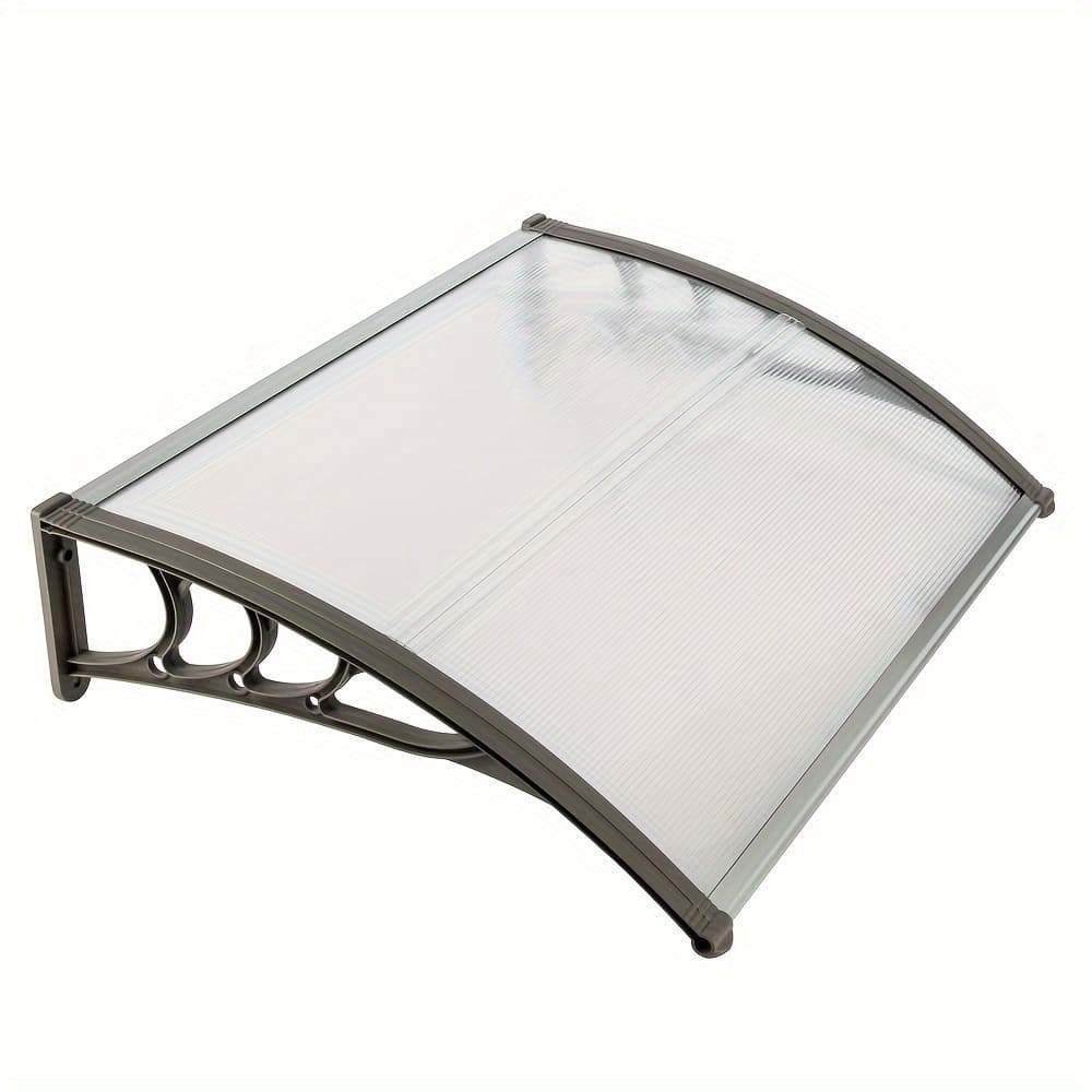 TEMU Ht-100 X 80 Rain Cover Canopy For Doors And Windows In White And Gray With Bracket For Home Use