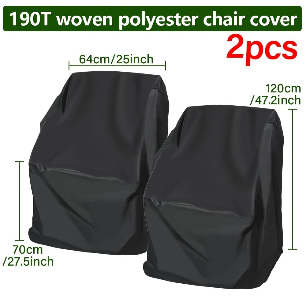 TEMU Set Of 2 Outdoor Chair Covers Made From 190t Material, Sofas From Rain, Dust, And Sunlight, Suitable For Stacked Furniture
