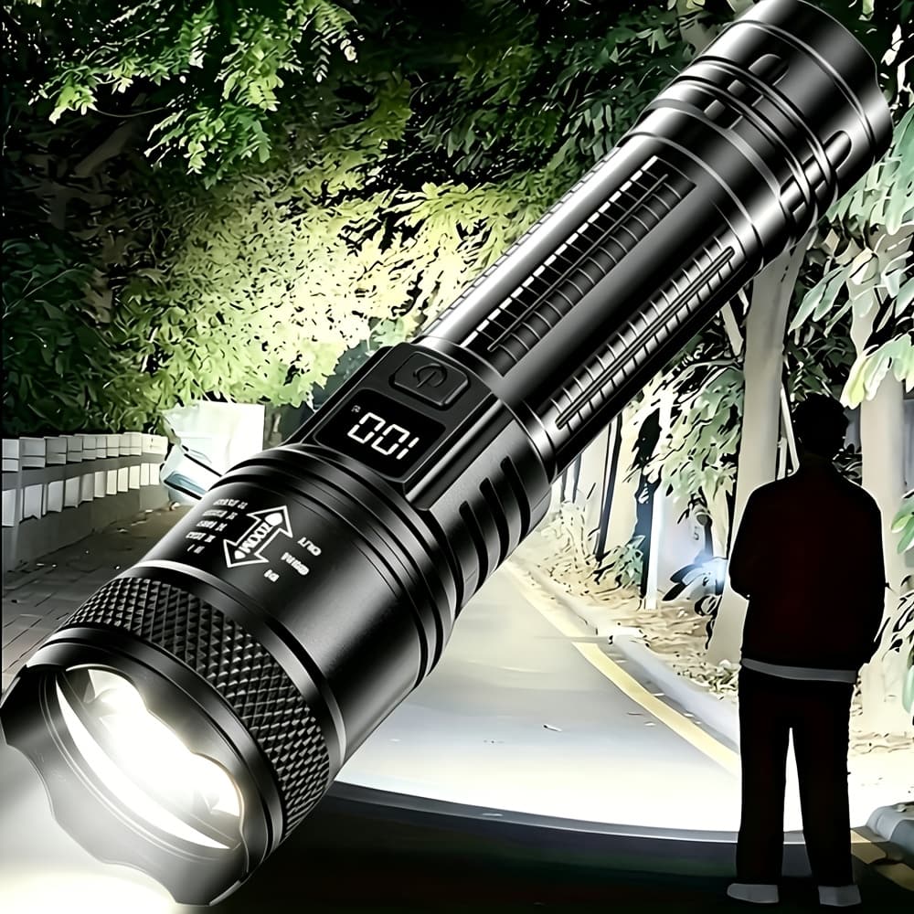 TEMU Flashlight Rechargeable, Flashlight Camping Battery Power, Flashlight High , Led Flashlights With High And 3 , Portable For Emergency, Camping, Patrol, Surprise Gift, Tools For Men