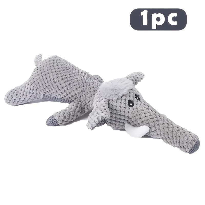 TEMU 3pcs/1pc Tough Squeaky Dog Toys - Durable Plush Lion, Wolf, Elephant For All Breeds - Interactive Chew Toys For Dental Health & Play