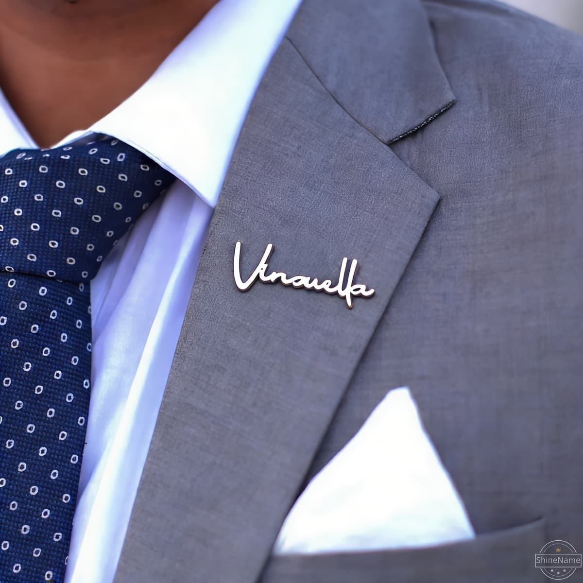 TEMU 1 Personalized Stainless Steel Name Brooch | Custom Signature Lapel Pin For Suits, Blazers, And As Valentine's Day/birthday Gift | Unisex Personalized Signature Lapel Pin