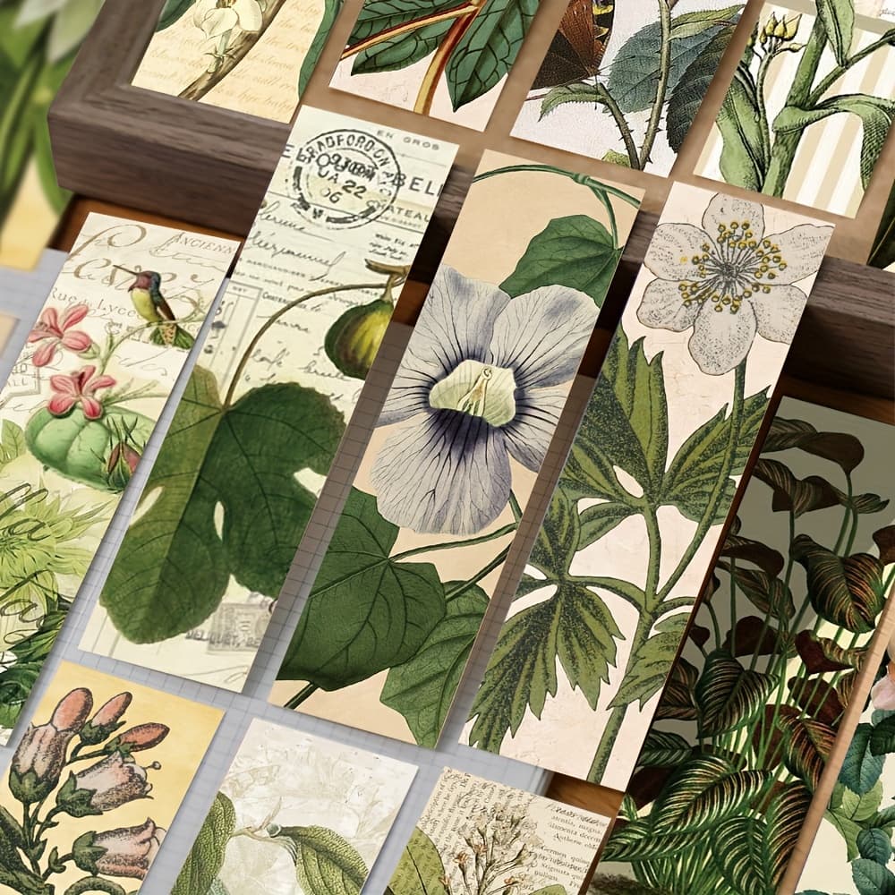 TEMU 30 Vintage Green Bookmarks, Creative, High-end, , Book Decoration Cards, Small Cards