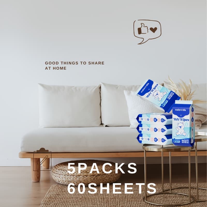 TEMU Matern'ella Wipes 3/5/6/8packs, 99% Water With Calendula & Aloe, Hypoallergenic And Ph , Pearl Texture Gentle Cleanse, Perfect For Home And , Shower Gift. !