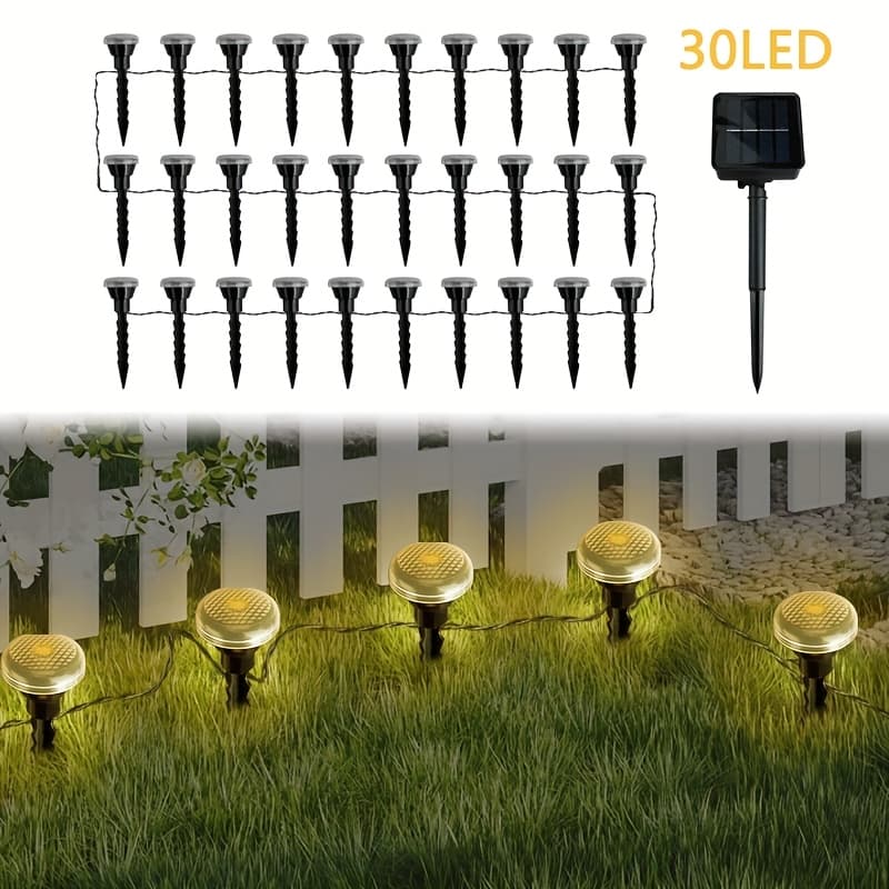TEMU 30pcs Solar-powered Colorful Bubble Ball Lawn Lights With 8 Flashing - Perfect For Gardens, Streets, Parks, Camping, Festivals And Weddings