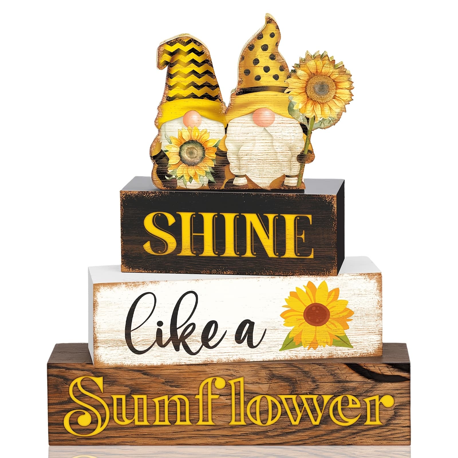 TEMU Summer Tiered Tray Decor Lemon Sunflower Beach Watermelon Mini Books Stack With Twine Summer Wood Table Decor Lemon Sunflower Starfish Watermelon Truck Gnome Sign Decor Party Packs