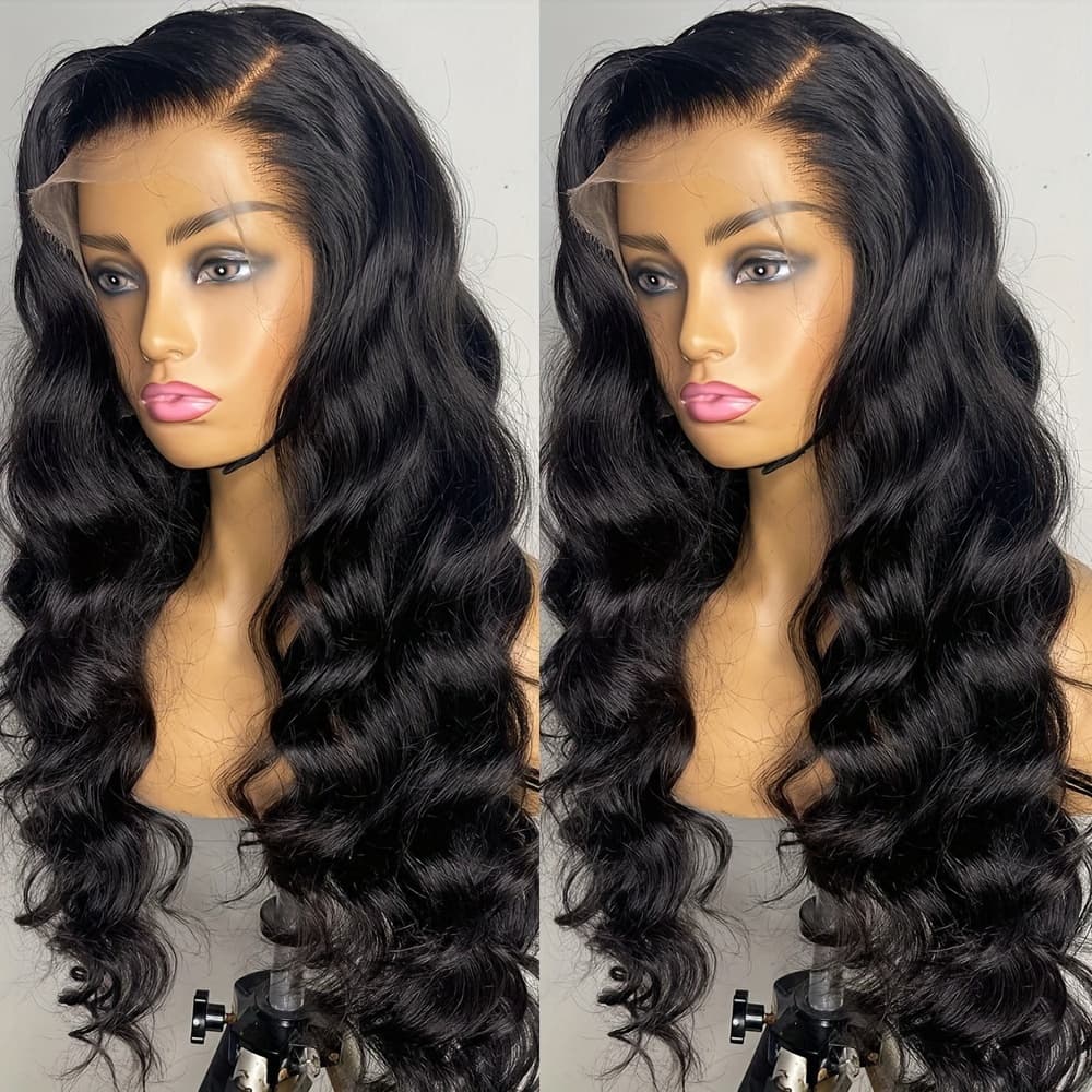 TEMU Body Wave Synthetic Lace Front Wigs For Women 26 Inch Loose Wavy Heat Resistant Wig Preplucked Hairline 13*4 Inch Lace Front Wig Glueless Daily Party Wigs