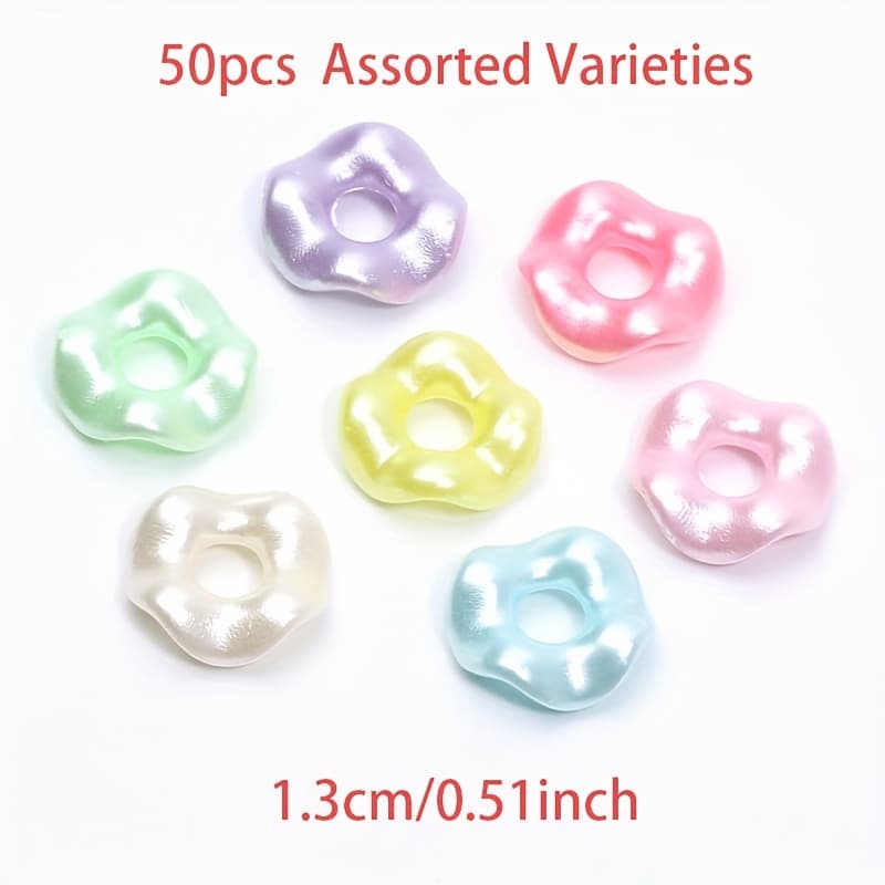 TEMU 13mm 50pcs Random Color Acrylic Circles For Jewelry Making Diy Crafting Bracelets Necklaces Earrings Keychains Accessories