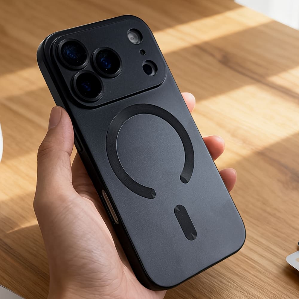 TEMU Phone Case - Luxury Matte Magnetic Wireless Charging Phone Case Suitable For Iphone 17 Pro Max Air 16 15 14 13 12 11 Pro Camera Protection Shockproof Soft Cover