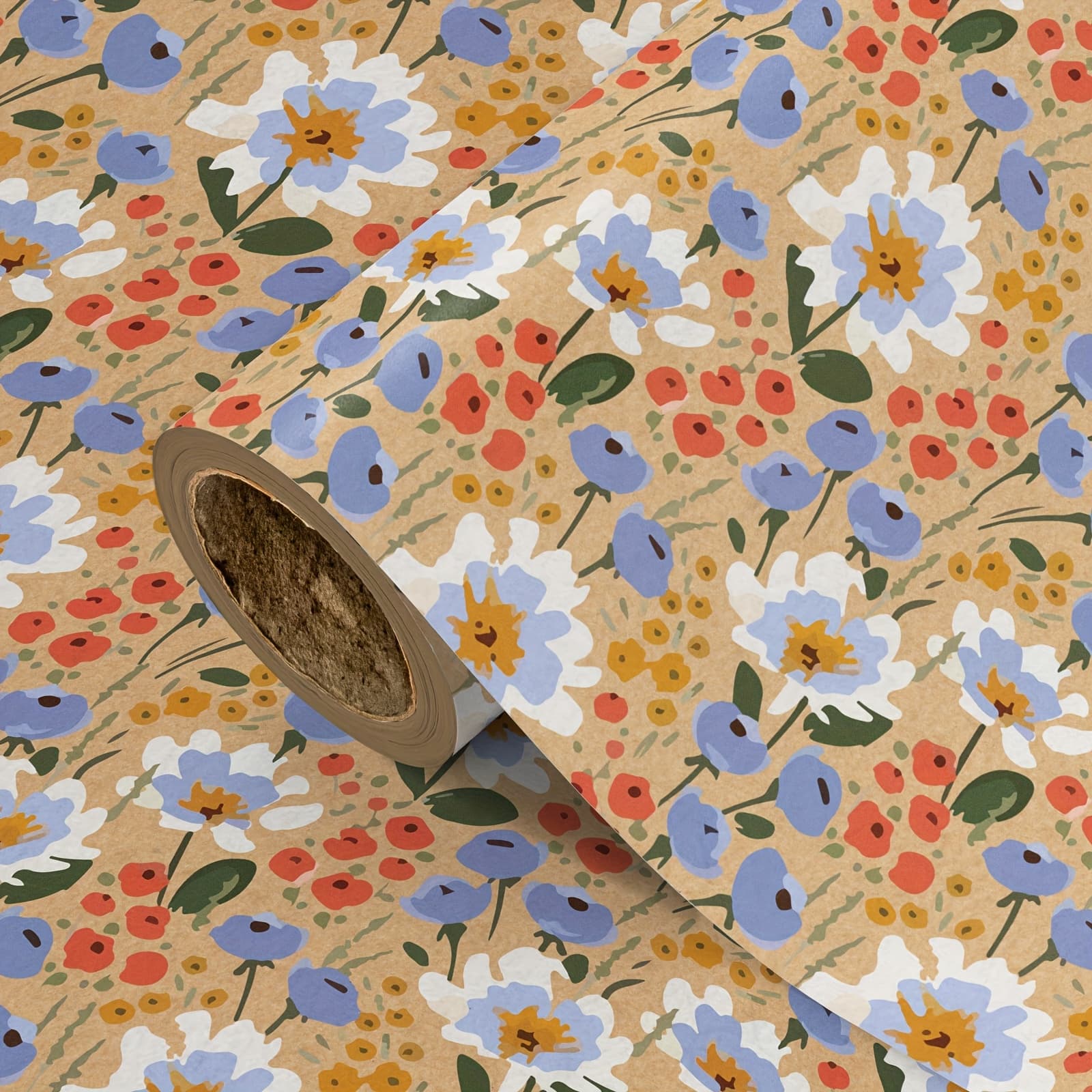 TEMU A Roll Of Paper With Hand-drawn Floral Patterns | Suitable For Gift Wrapping, Birthdays, Parties, And Spring Decorations - 43 Cm × 500 Cm (17 Inches × 16.5 Feet)
