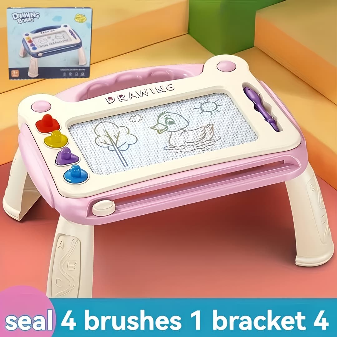 TEMU Drawing Board Toy, Learning Toy, Perfect Birthday Gift For Boys And Girls, Easter/ Day Gift (4 Stamps 1 Brush 4 Stands, Green Drawing Board (no Stand))