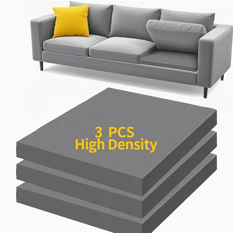 TEMU Foamagic--3pcs High Sponge Sofa Support, Multiple Colors (black/gray/white), For Sagging Seat Cushion Sofa Support, Dining Chair Cushions, Sofa Cushions, High Density Sponge Seat Cushion Support