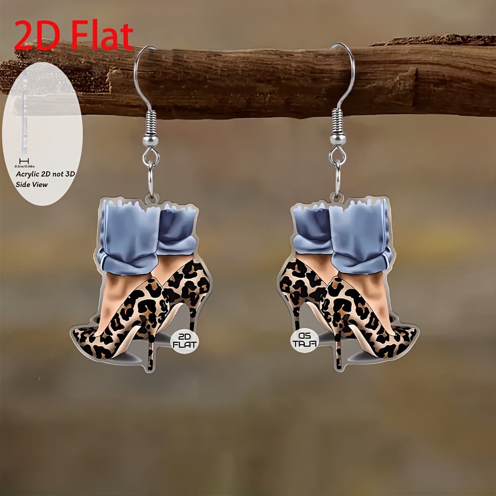 TEMU 2d Flat, 2d Flat High Heels, Jeans, Fashion Pendant Earrings, Fashion Jewelry, Party Favors, Holiday Gifts For , 2d Flat