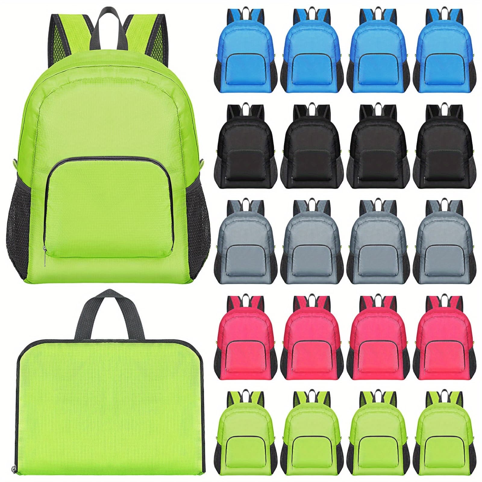 TEMU 40pcs Backpacks In Bulk Pack 17 Inch Foldable Backpack For Travel Book Bag Assorted Color (colorful)