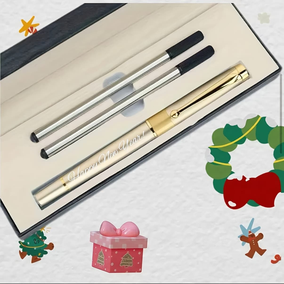 TEMU Personalized Luxury Ballpoint Pen, Free Laser Engraving Customization, Nice Ballpens Box Birthday Gifts, Office Gel Pens Fine Point Smooth Writing Blue Pens 250th Anniversary Day Gift