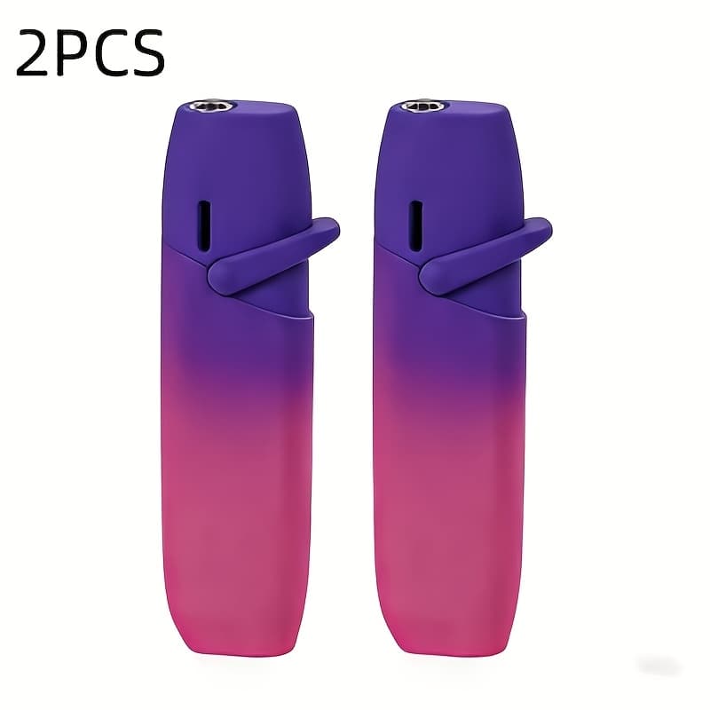 TEMU Set Of 2 Adjustable Flame Windproof Portable Lighters, Cute And Fun Pink Torch Jet Lighters, Suitable For Camping, Barbecues, Kitchen Baking, Ideal Gifts For Women (butane Not Included)