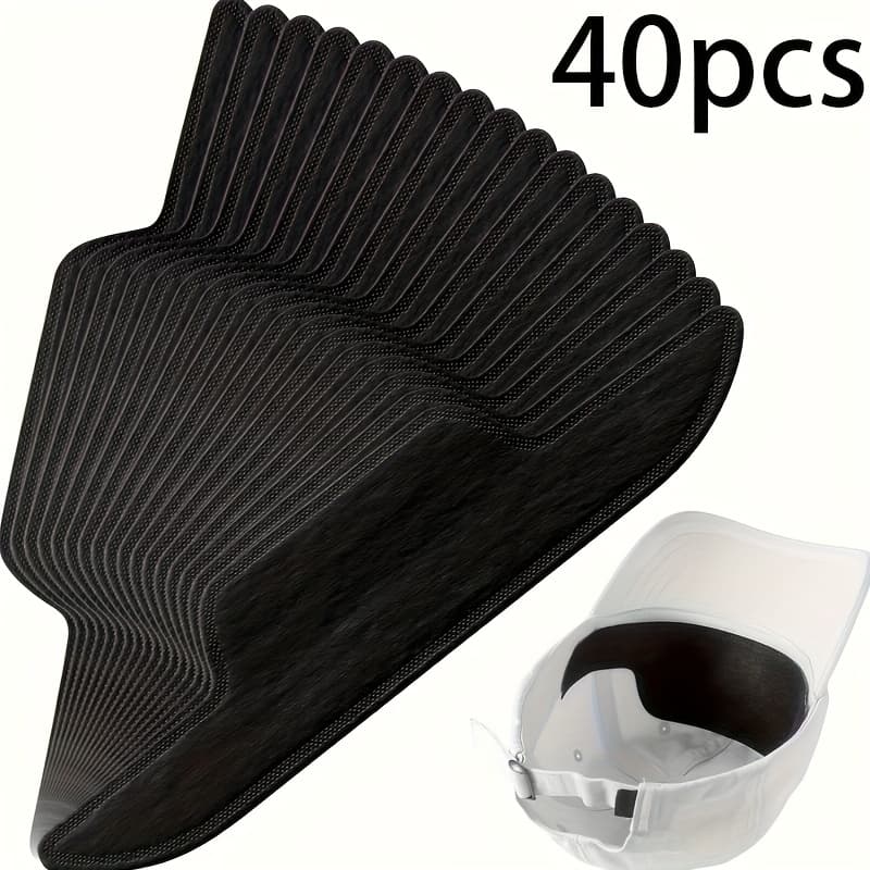 TEMU 40pcs Ultra-absorbent Hat Liners - Breathable, Sweat-wicking, Adhesive Perspiration Pads For Golf, Baseball Caps, And Hats - , Hygiene, And Accessory, Suitable For Baseball Caps And Shirts