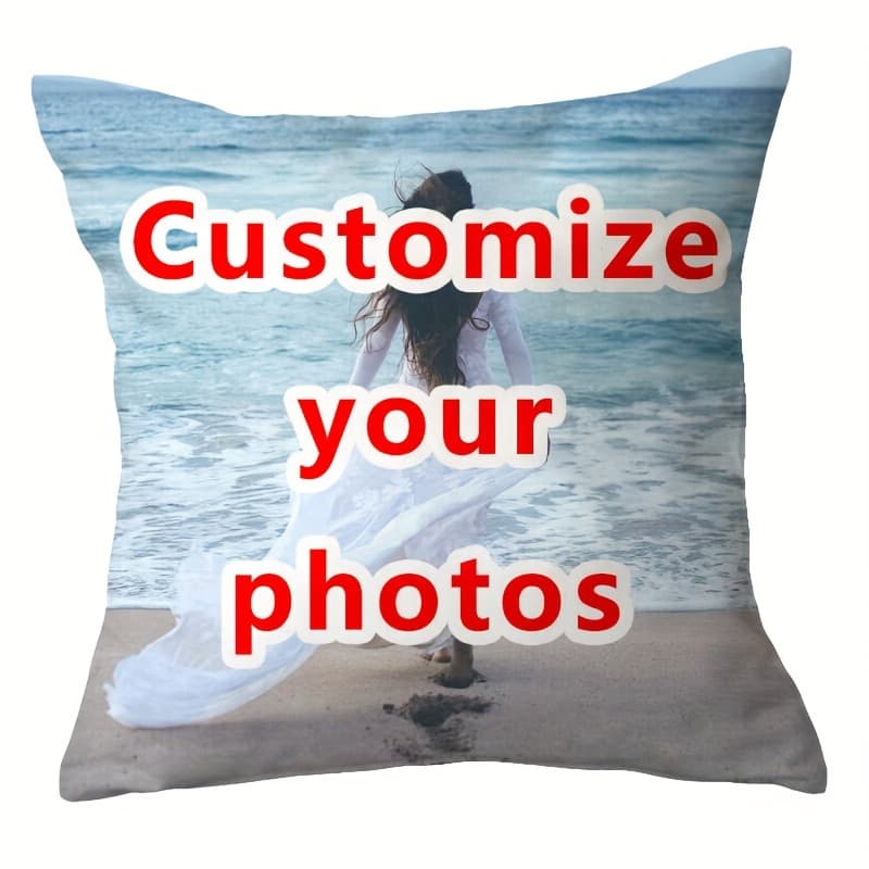 TEMU 1pc Double-sided Customized Pillowcase, Short Plush Customized Double-sided Patterned Cushion Cover, Cover Suitable For Living Room And Bedroom Home Decoration Without Core