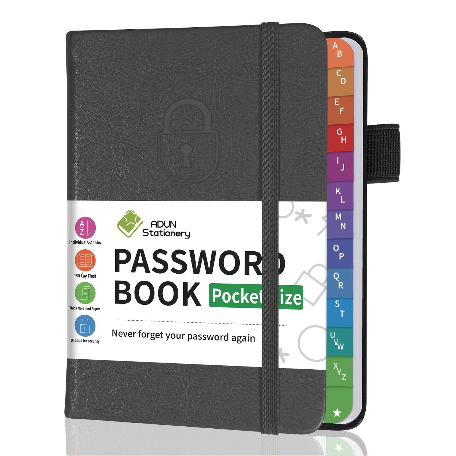 TEMU Faux Leather Password Book With A-z Tabs - 5.9" X 3.9" Compact Hardcover Organizer For Website , & Notes - Premium Binding Design
