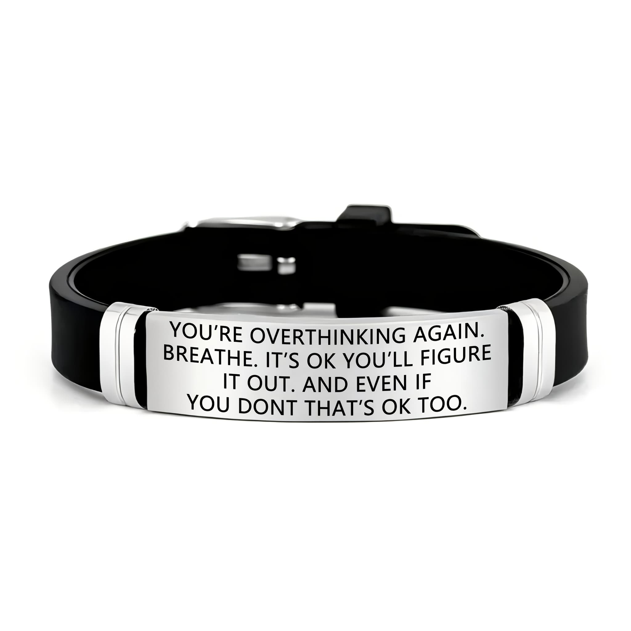 TEMU Inspirational Quote 202 Stainless Steel Silicone Bracelet | Ideal For Gifting To Colleagues, , - Perfect For Birthdays, Holidays, And New Year's Celebrations