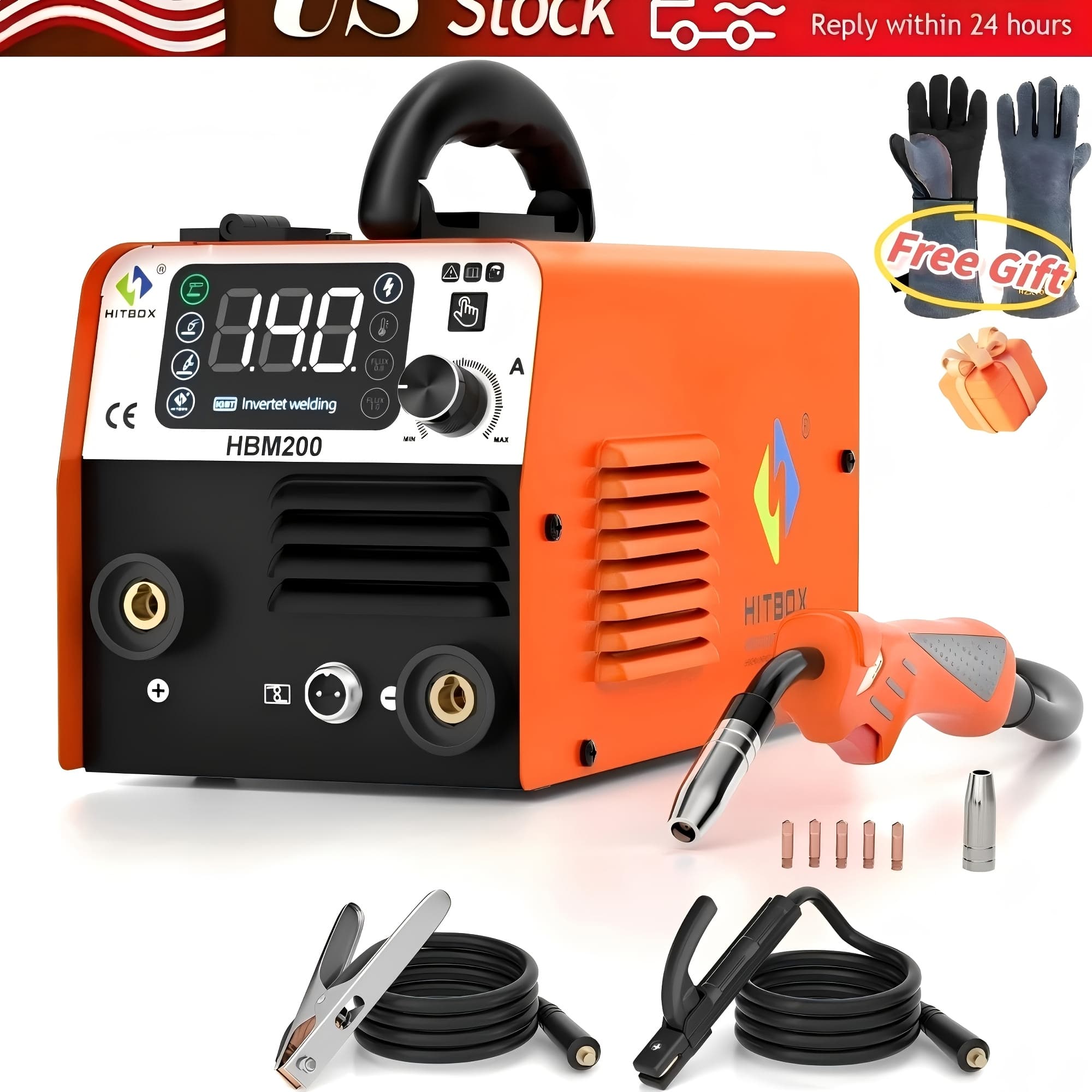 TEMU Hitbox 200a Flux Core Mig Welder-mig/arc/lift Tig Welding Machine 110v With Control, Igbt Inverter Gasless Welder Welding Machine With Digital Display