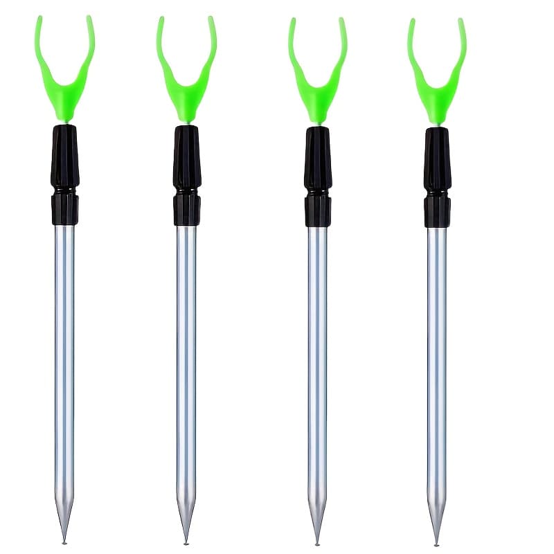 TEMU 4pcs Telescopic Fishing Rod Holder, Adjustable Aluminum Alloy Fishing Rod Stand, U-shaped Holder, Outdoor Fishing Accessory, Perfect For Outdoor Fishing, Ideal Gift, Fishing Gear