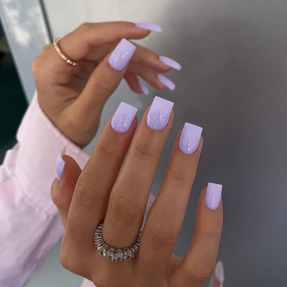 TEMU Light Press On Nails Short, Soft Jelly Nails Press On,soft Short Fake Nails Set,pure On Nails For Women,lilac Acrylic Nails,natural Petite Nails For Daily Manicure